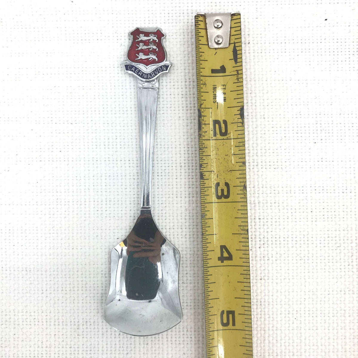 Triple Lion Square bowl Shaped Shovel Sugar Spoon Caernarvon