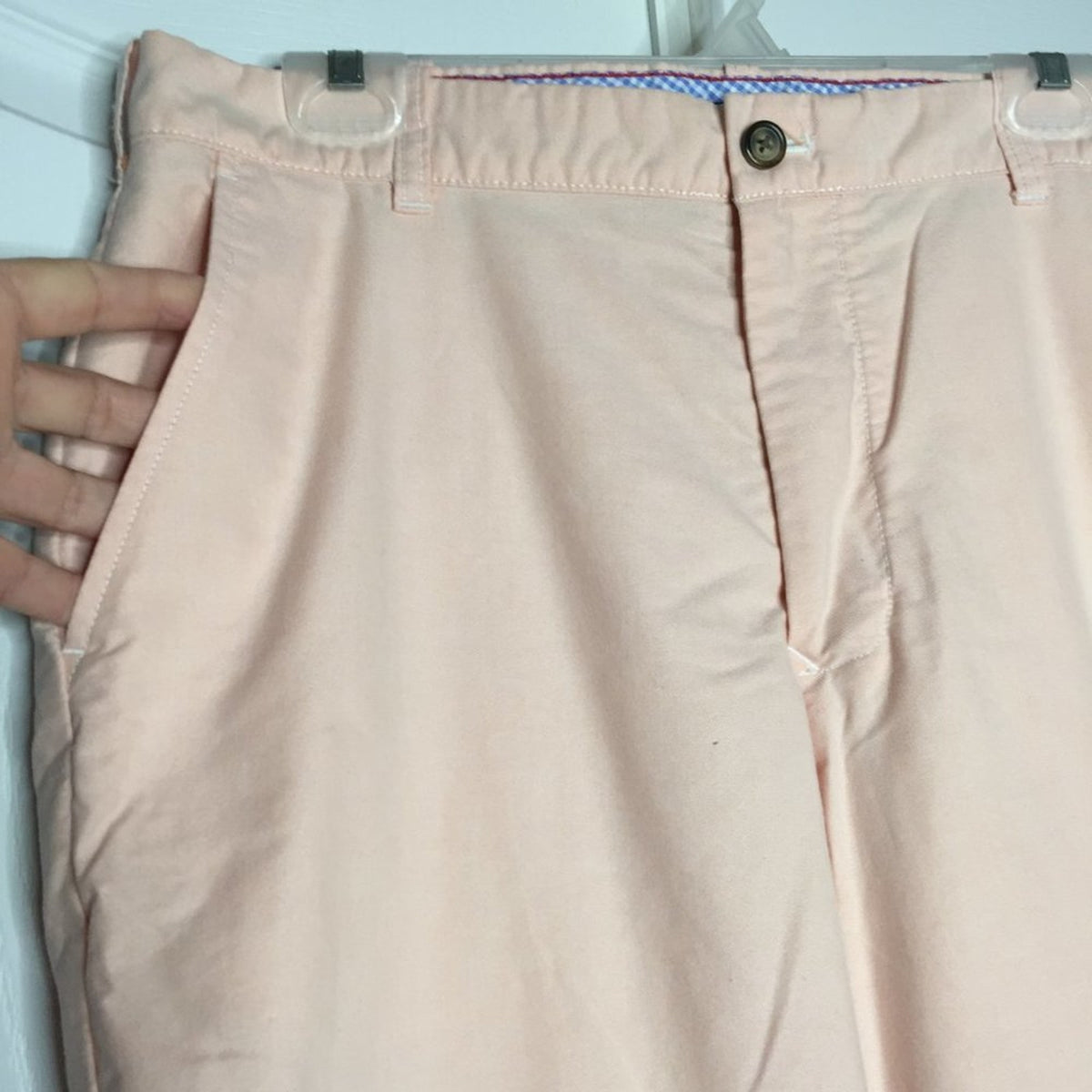 IZOD Performance cOTTON Straight Dress Pant Comfort Flat Front Salmon golf 36/30