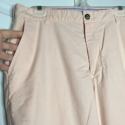 IZOD Performance cOTTON Straight Dress Pant Comfort Flat Front Salmon golf 36/30