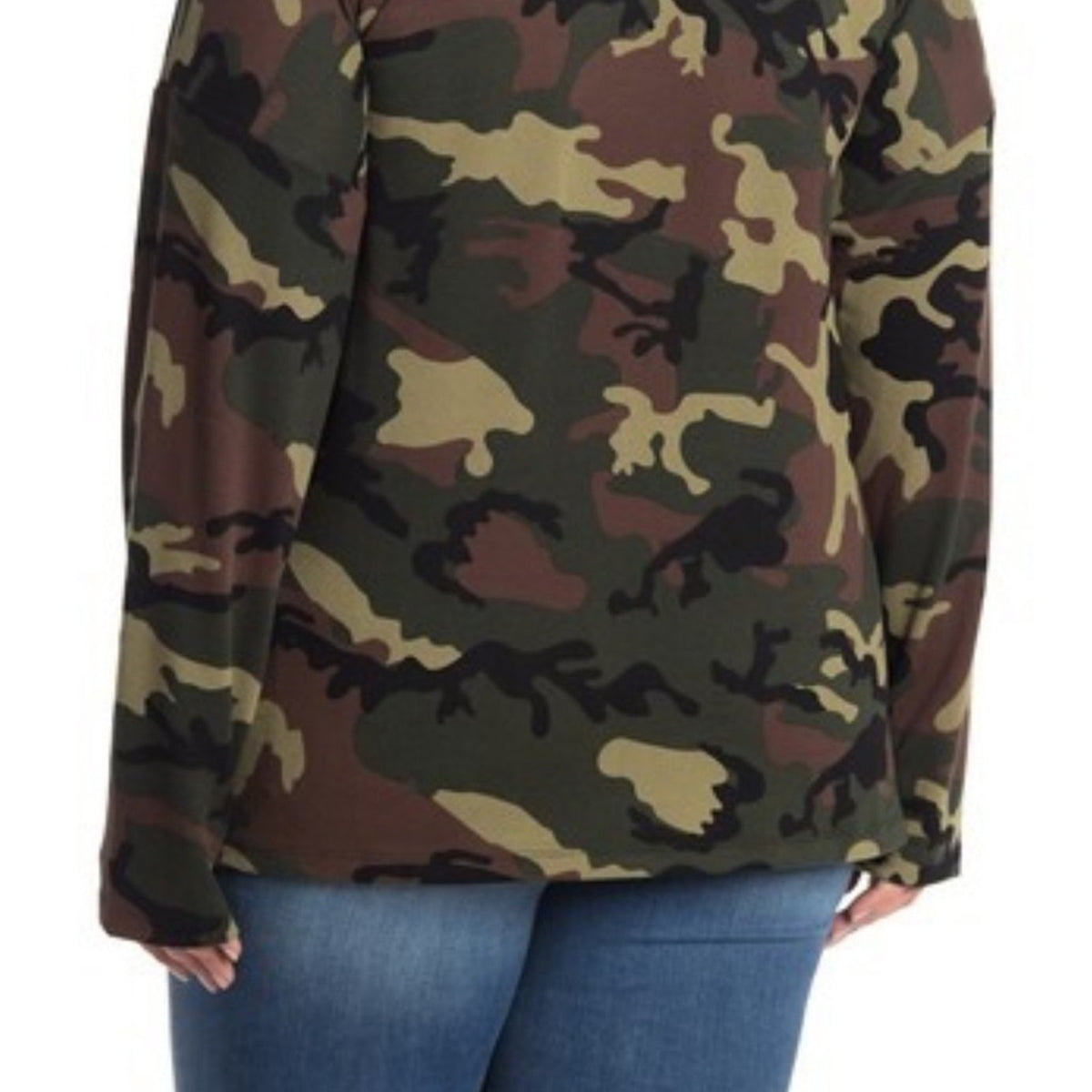 Sanctuary Crew Neck Sweatshirt Camouflage Small Lightweight