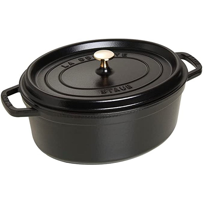 Staub Cocotte Ovale Coq Au Vin 5.75 QUART Black Pan Pot NEW