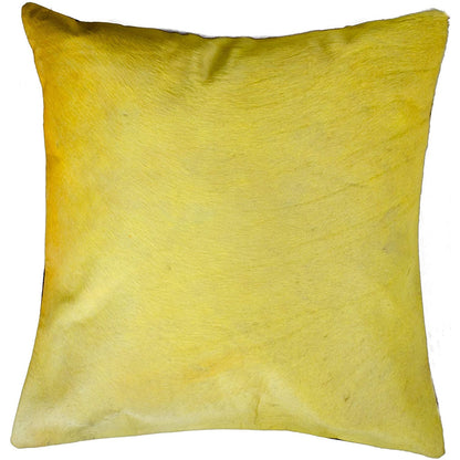 LOT of 2 Natural Brand 100% Dyed Cowhide Pillow Case Cover Yellow & Black NEW
