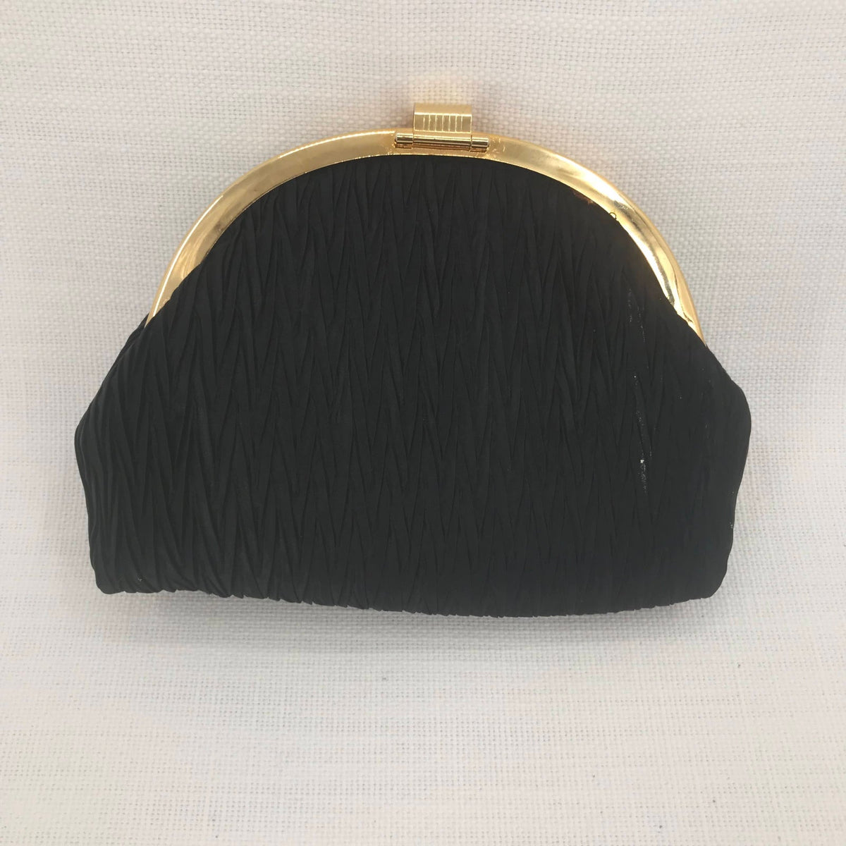 Elka Embellished Locked Party Black Clutches Crossbody Purse Gold Chain