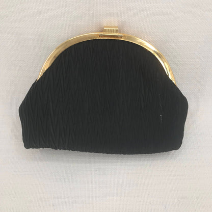 Elka Embellished Locked Party Black Clutches Crossbody Purse Gold Chain