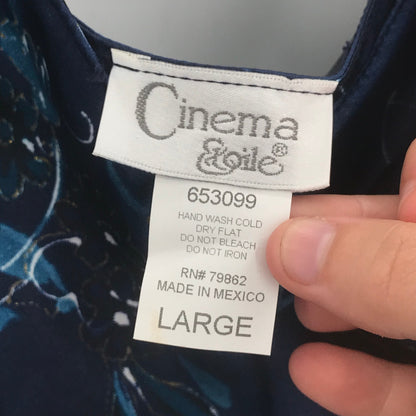 Cinema Floral LARGE Sleeveless Plunge Neck 2 pc. Sleepwear Lingerie robe nightie