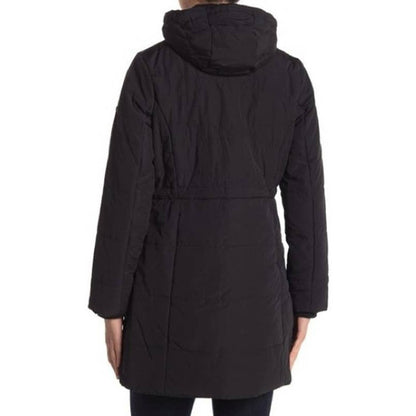 Lucky Brand Zip & Snap Front Parka Coat Sz Small Black NWT Faux Fur-Lined Hood