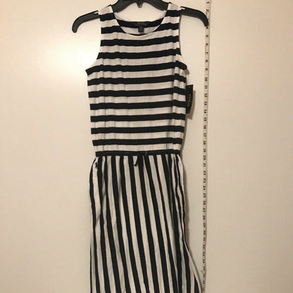 NWT Ralph Lauren Cinched Waist Long Dress Striped Size Small (7)