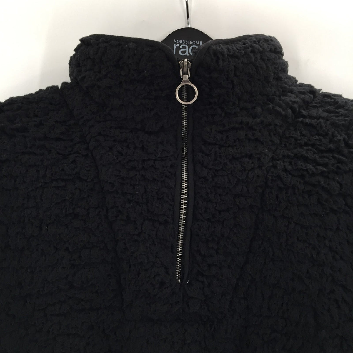 Thread & Supply Kangaroo Pouch Cozy Fleece Pullover 1/2 Zip Jacket Black/Leopard