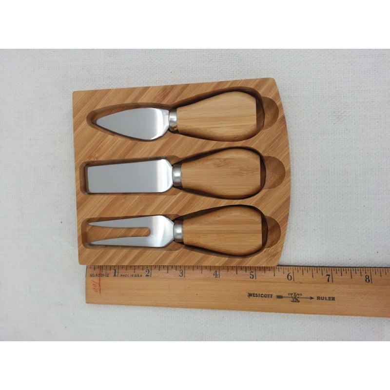 Picnic at Ascot Bamboo Charcuterie Fromage Cheese Board Tray Knives Serving Tray