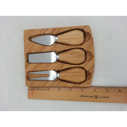 Picnic at Ascot Bamboo Charcuterie Fromage Cheese Board Tray Knives Serving Tray
