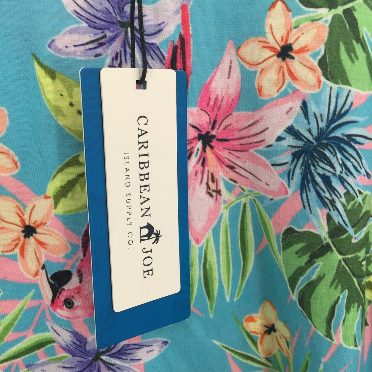 Caribbean Joe Tropical Pullover Top 3/4 Sleeve Crew Parrot floral Small SPRING