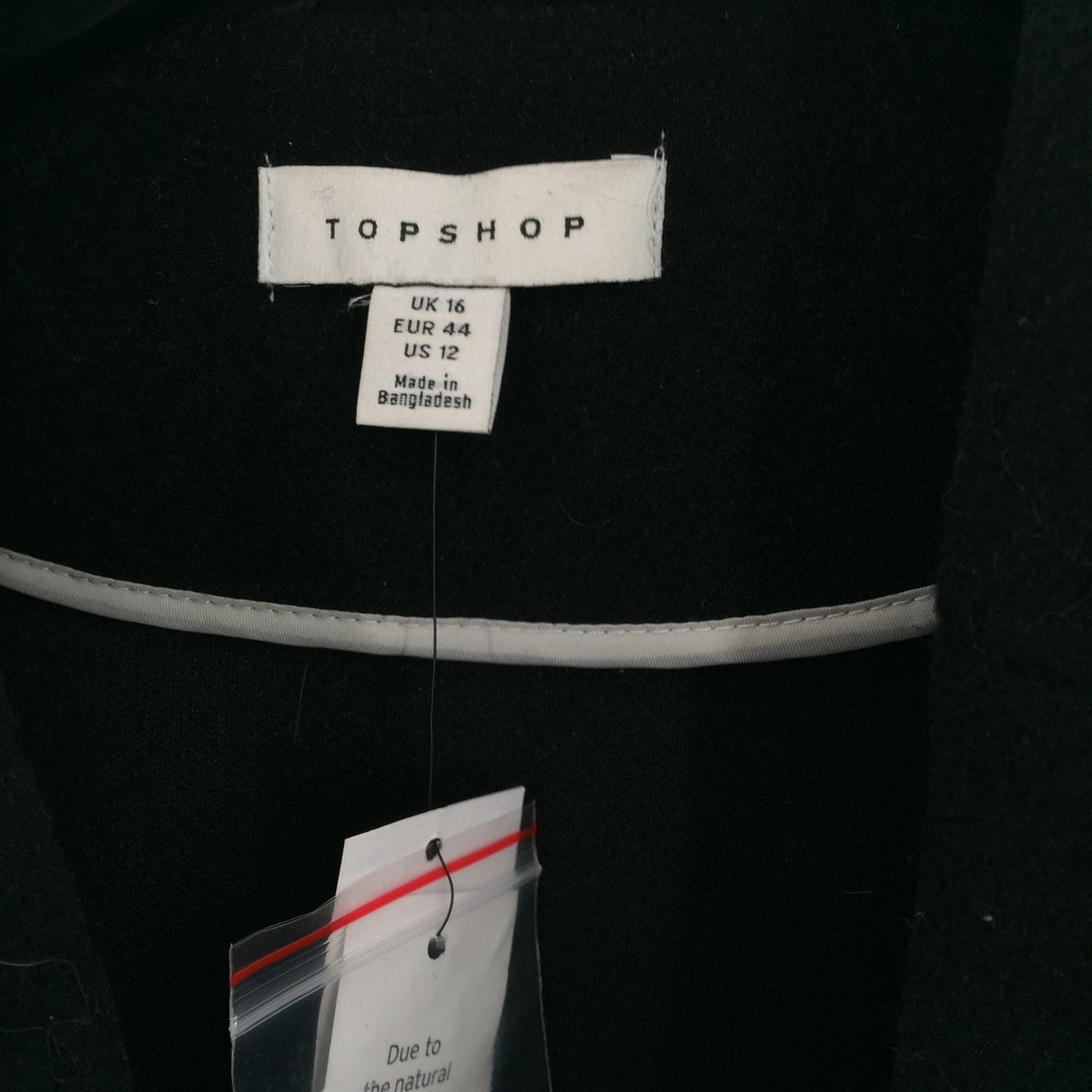 Topshop Longline Oversized Black Coat Pockets Snap Closure Womens Size 12 NEW