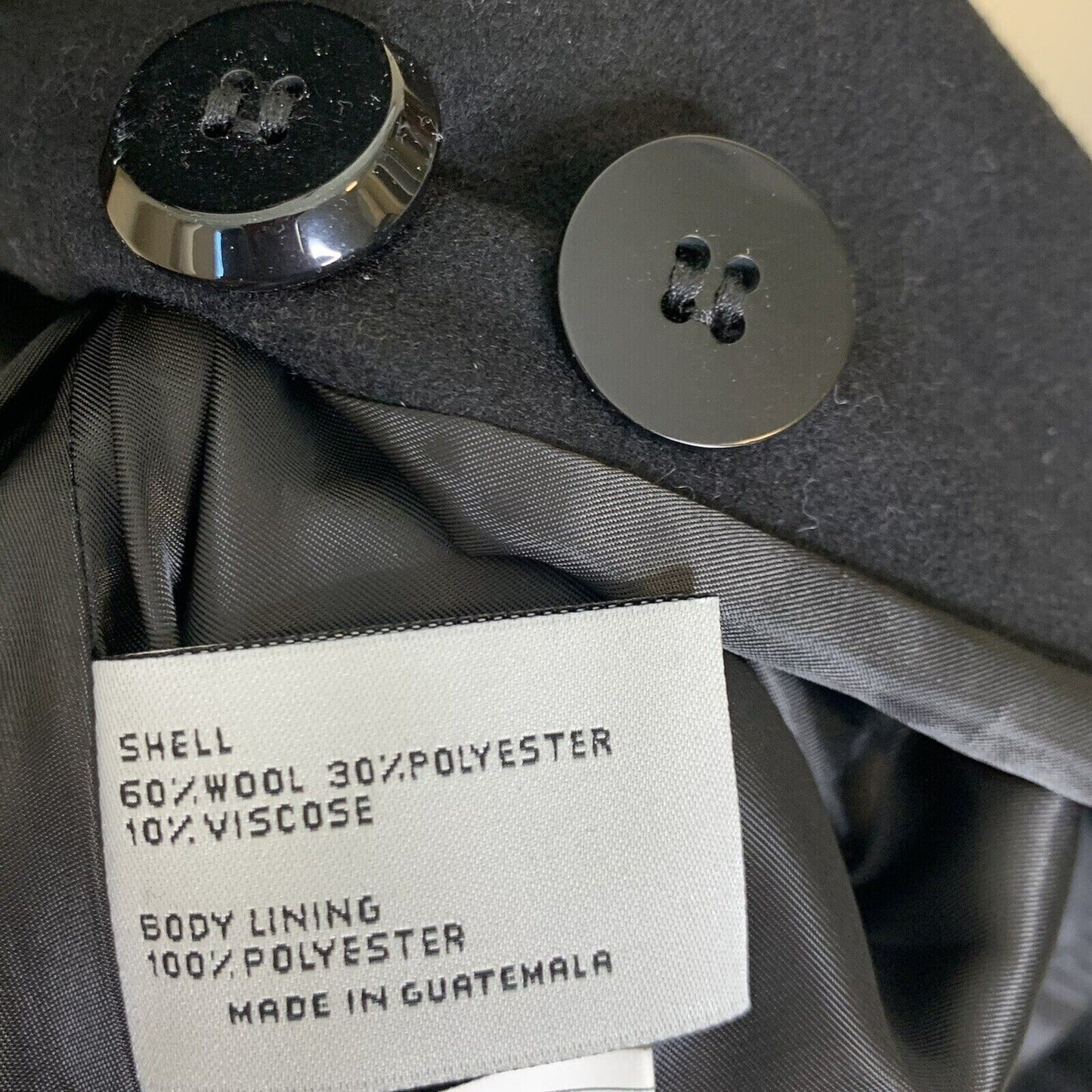 Larry Levin Women's Wool Blend Coat Size Small Black NWT Jacket Button Up