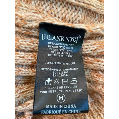 BlankNYC Soft Crew Neck Rib Knit Pullover Sweater Sz Medium Toffee Heather NWT