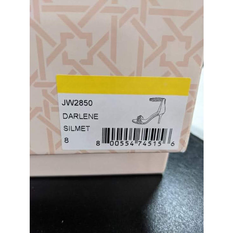 Badgley Mischka Darlene Simlet Ankle-Strap Evening Heels rhinestone NEW Silver