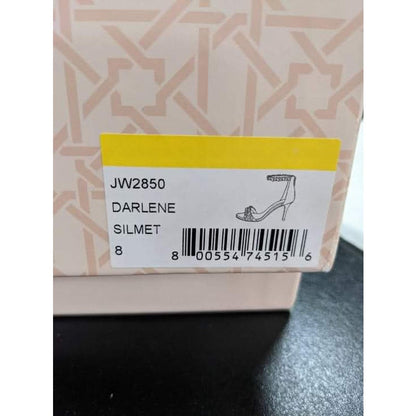 Badgley Mischka Darlene Simlet Ankle-Strap Evening Heels rhinestone NEW Silver