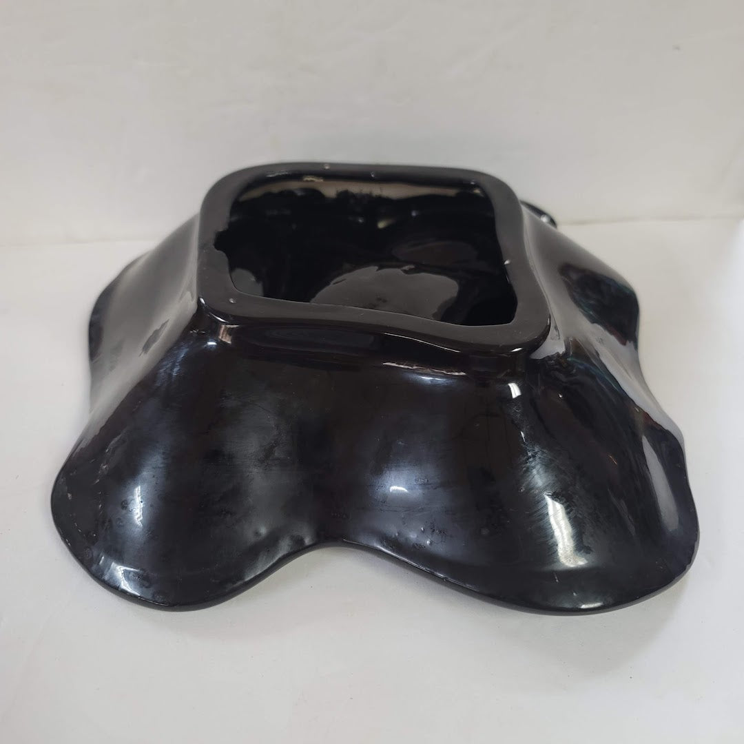 LARGE free form black ceramic Mid Century Modern Ashtray