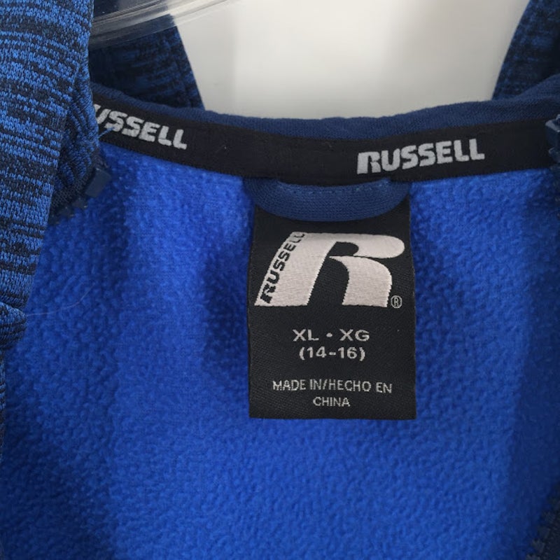 Russell Blue Youth Zip Up Hoodie XL (14-16) Athletic Athletica Long Sleeved