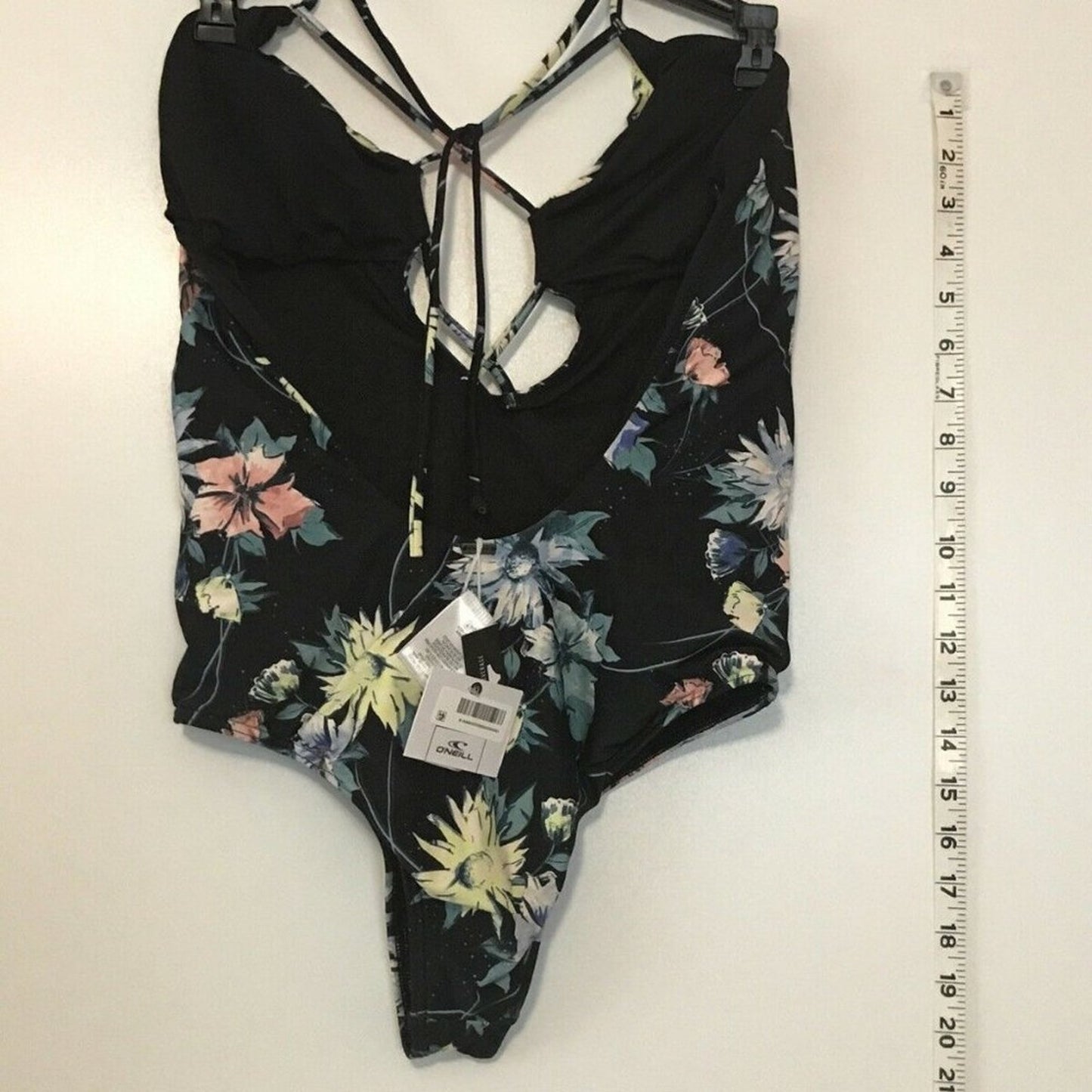 O'Neill Dahlia Floral Open Back Lace Up One Piece Size Medium
