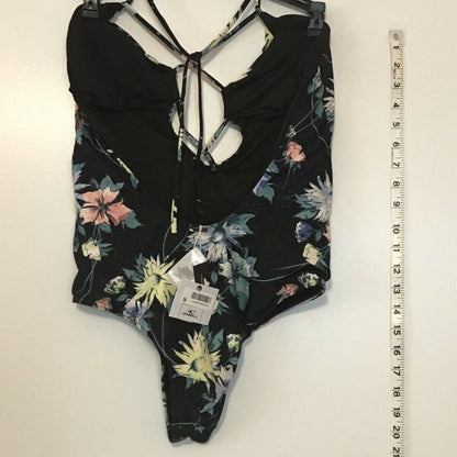 O'Neill Dahlia Floral Open Back Lace Up One Piece Size Medium
