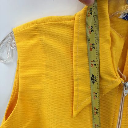 Vintage yellow dress sleeveless Bright Medium / Large ship & shore textured