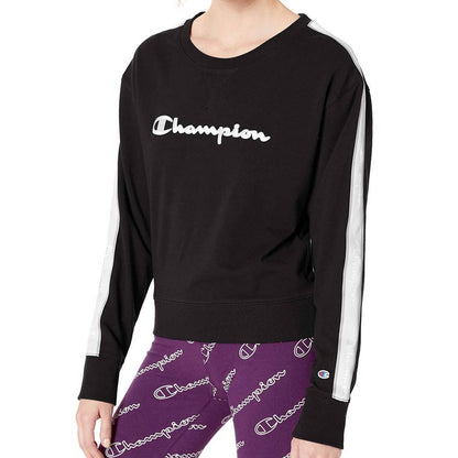 Champion black campus long sleeve Tshirt cropped NEW small tight fit activewear