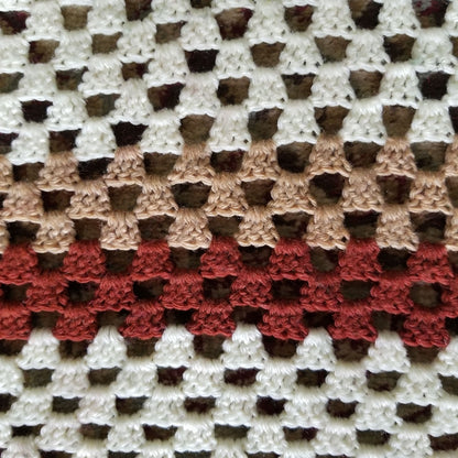 Afghan Handmade Square 54 x 54 Brown Tan White NEEDS REPAIR