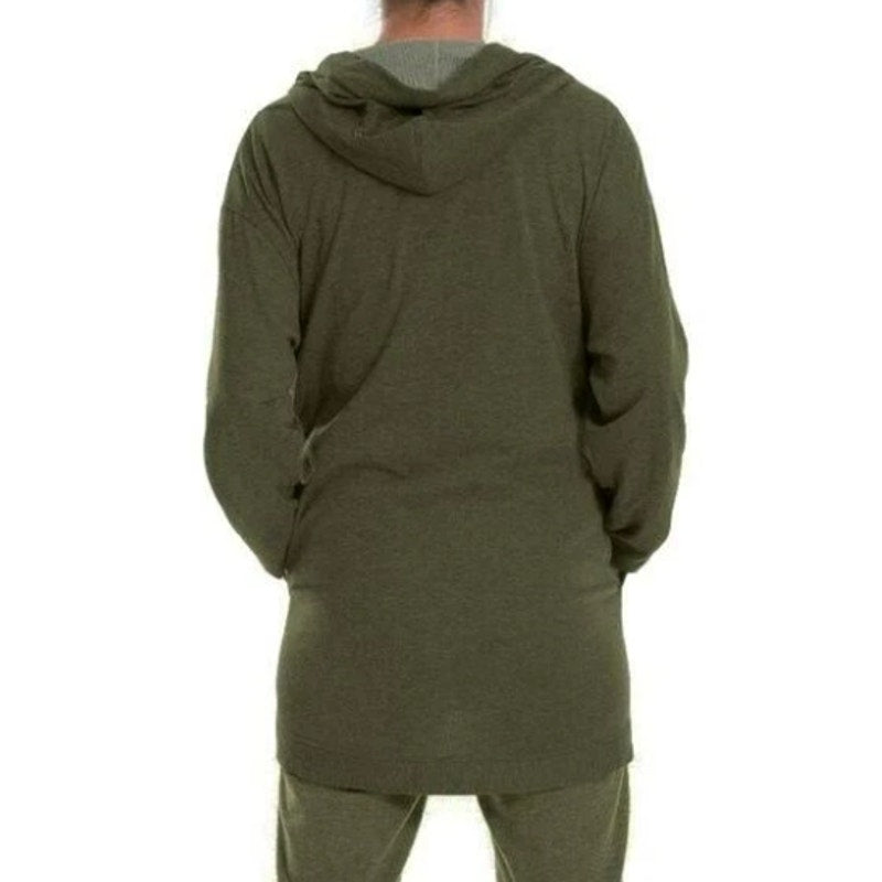 Max Studios NWT Sage Green Sweater Hoodie Cardigan Open Jacket Small round hem