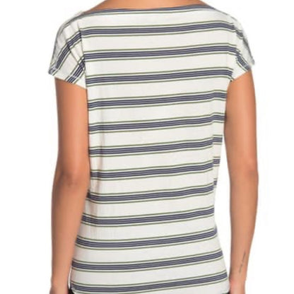Max Studio Front Tie Stripe sprint T-Shirt Size XS