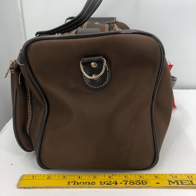 Verdi International VINTAGE Travel Tote top handle duffle Gym bag Carry on Brown