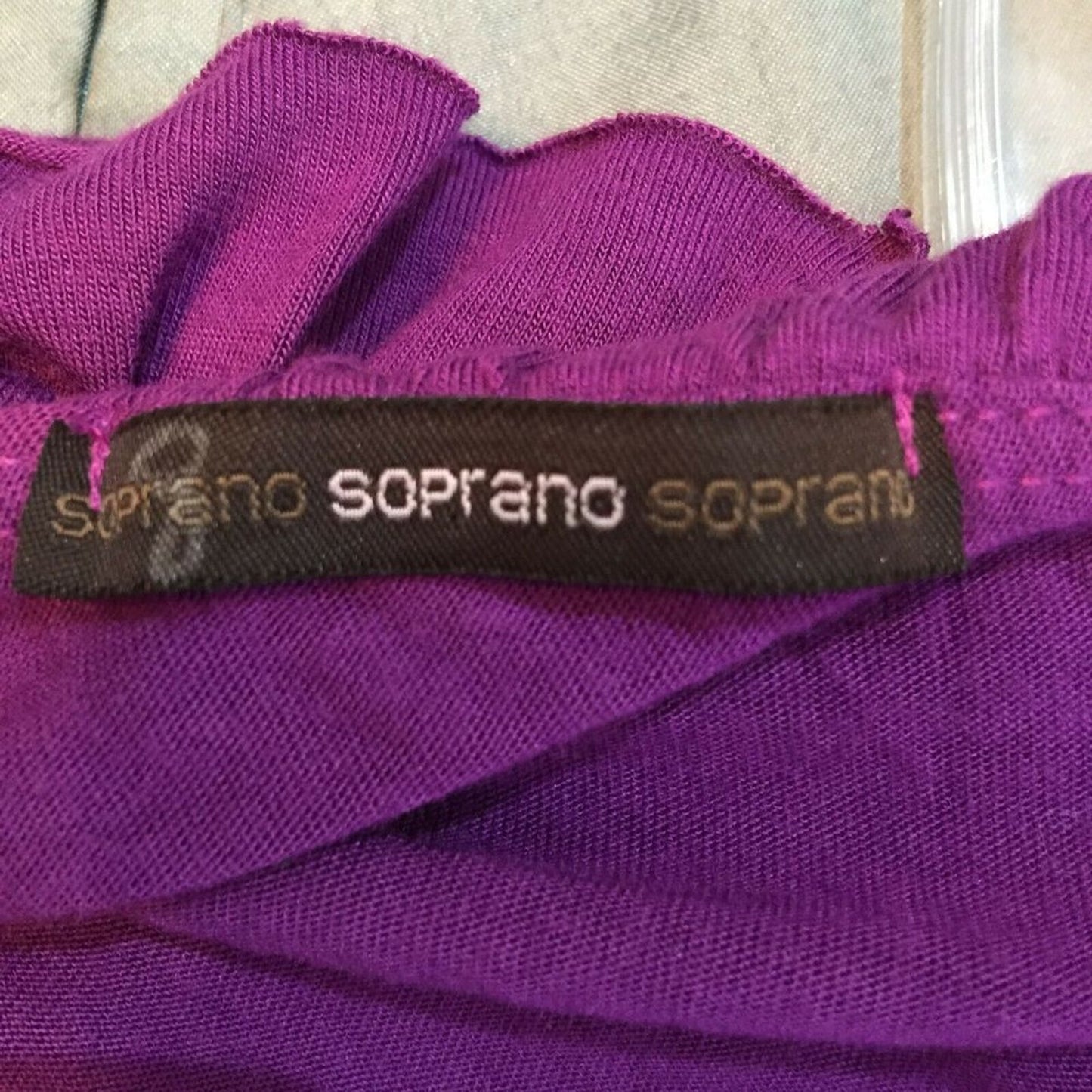 Soprano Womens Ruffled One-Shoulder Top Solid Purple Small Lot 2 Shirts