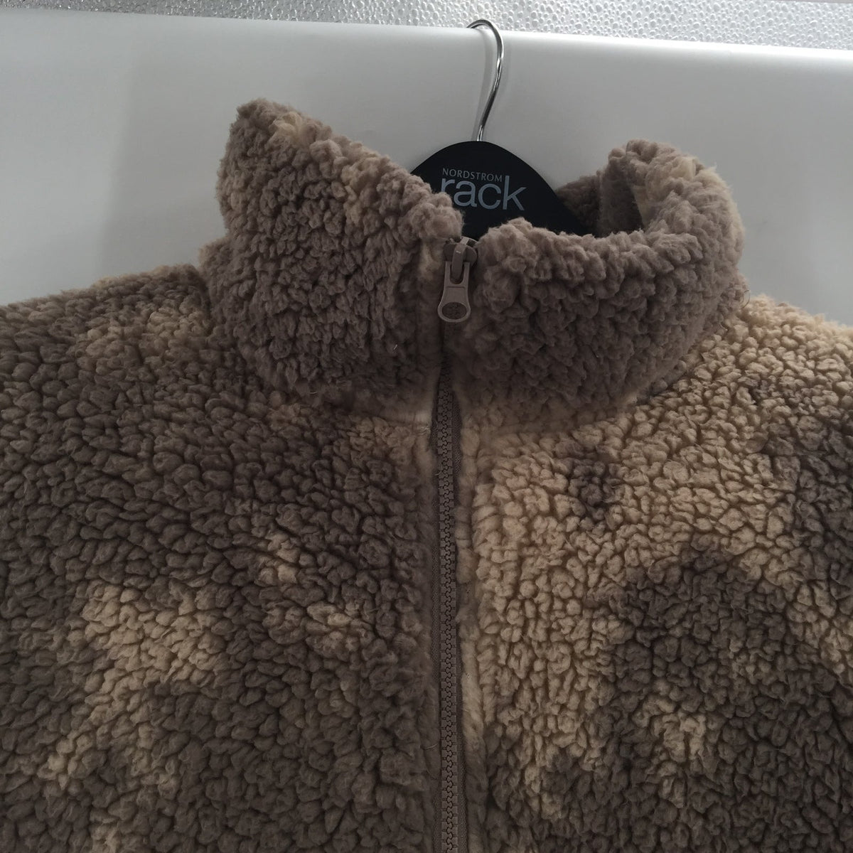 Sage Collective Jet Setter Two-Tone Faux 1/4 Zip Pullover Shearling Jacket Small