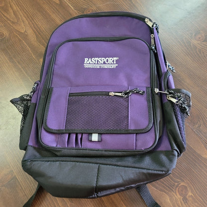 Eastsport Unisex Campus Tech Backpack Purple NEW Black Zipper Travel Packable