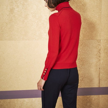 Court & Rowe Pullover Sweater Holland Turtle Neck Long Sleeve Red Size Large NEW