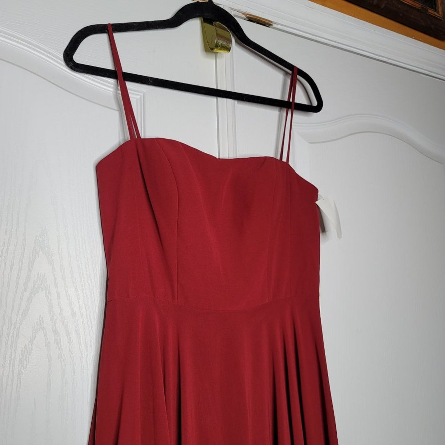 Jenny Yoo Collection Chiffon Bridesmaid Dress Size 8 Burgundy Wine Maxi