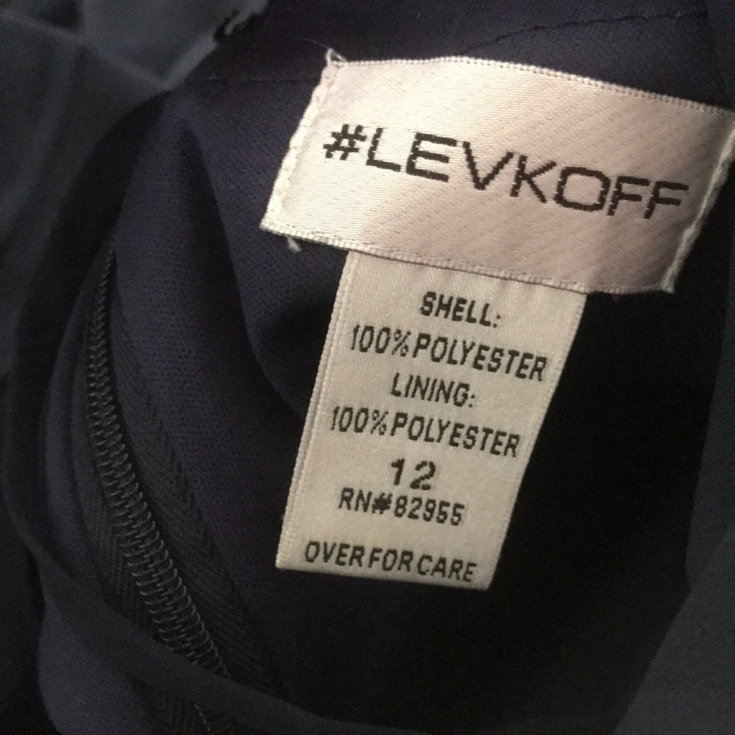 #Levkoff Halter Neck Chiffon A Line Gown Navy Size 12