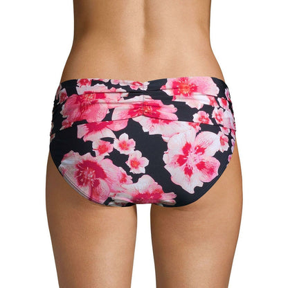 DKNY NWT Navy Floral Print Fold-Over Bikini Swim Bottom Size Large