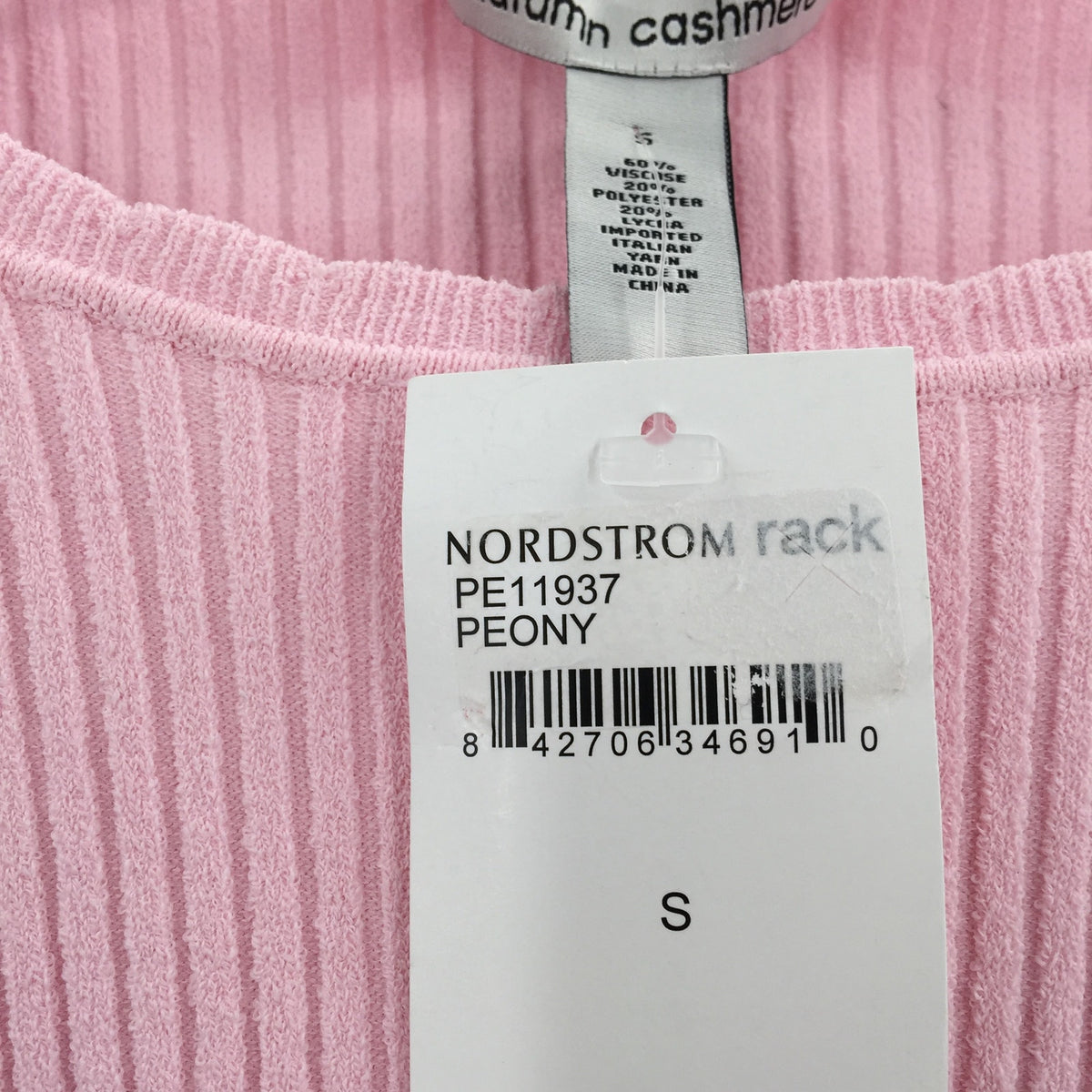 Autumn Women Rib Crew Pointelle Sweater Draped Cuff Pink Size Small NWT