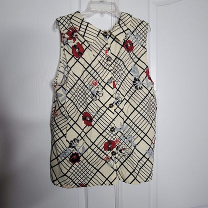 Womens NWT Modcloth Optimal Poppies Floral Sleeveless Top blouse Size XL