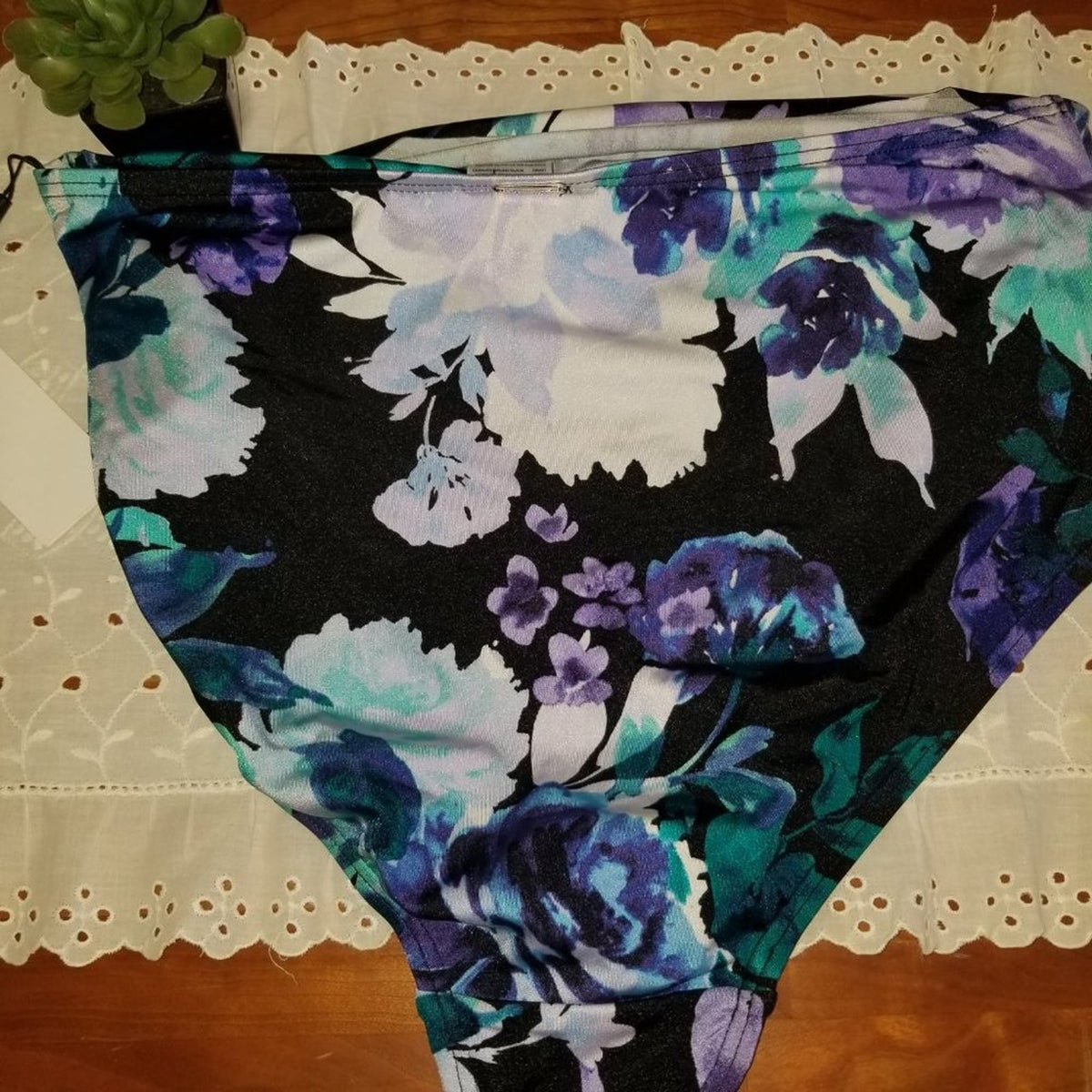 Calvin Klein Bikini Bottom Swimwear High Waist Floral SMall tummy control NEW