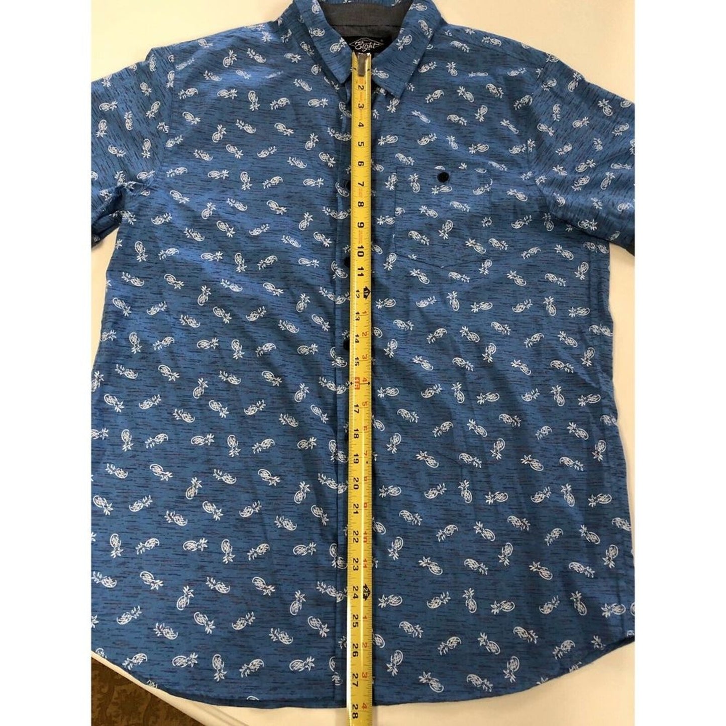 Eighty Eight Platinum Button Down Pineapple Print Shirt Large Cruise Cotton