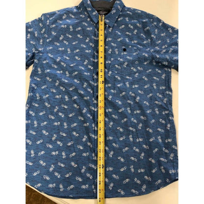 Eighty Eight Platinum Button Down Pineapple Print Shirt Large Cruise Cotton