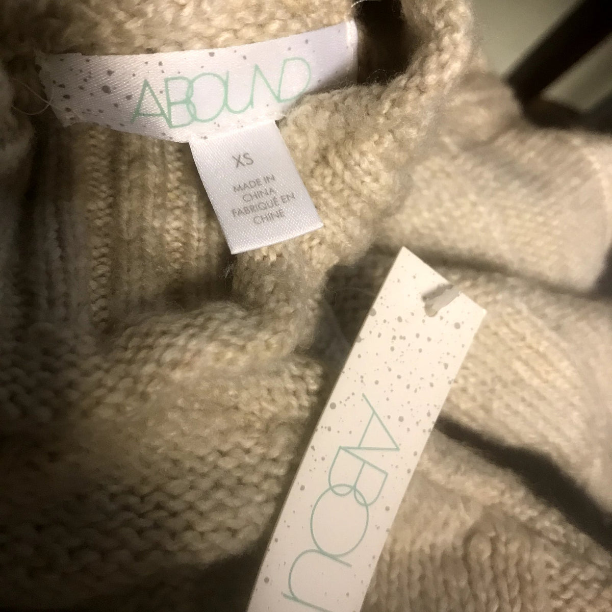 Abound NWT Basket Stitch Knit Pullover Sweater Beige Oatmeal Size XS