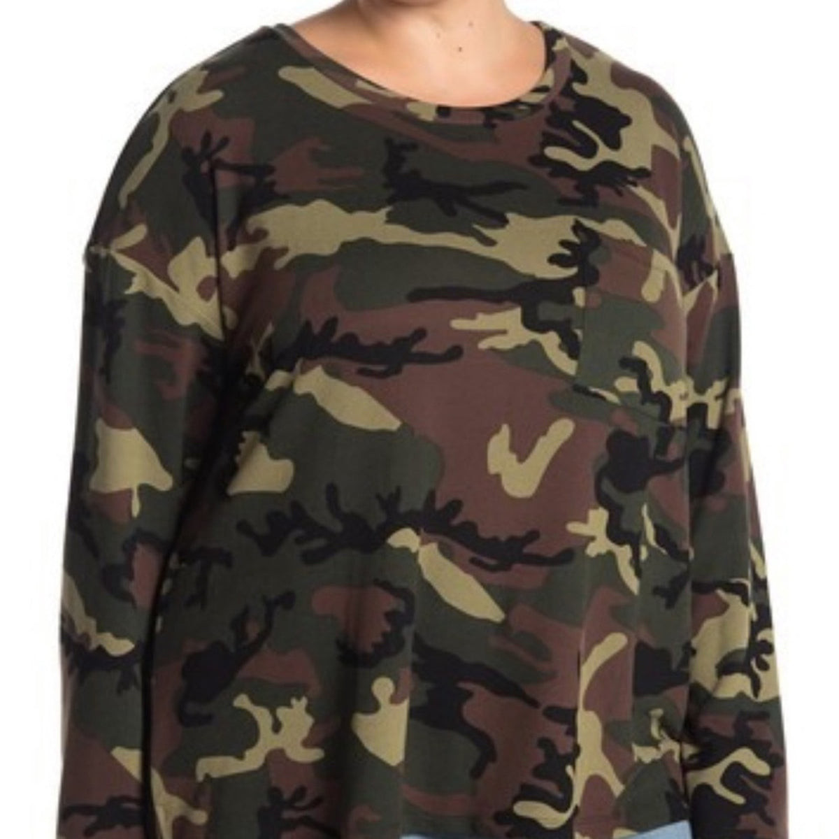Sanctuary Crew Neck Sweatshirt Camouflage Small Lightweight