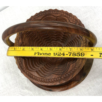 Carved Wooden Collapsible and Foldable Fruit Bowl - Fun and Unique Piece