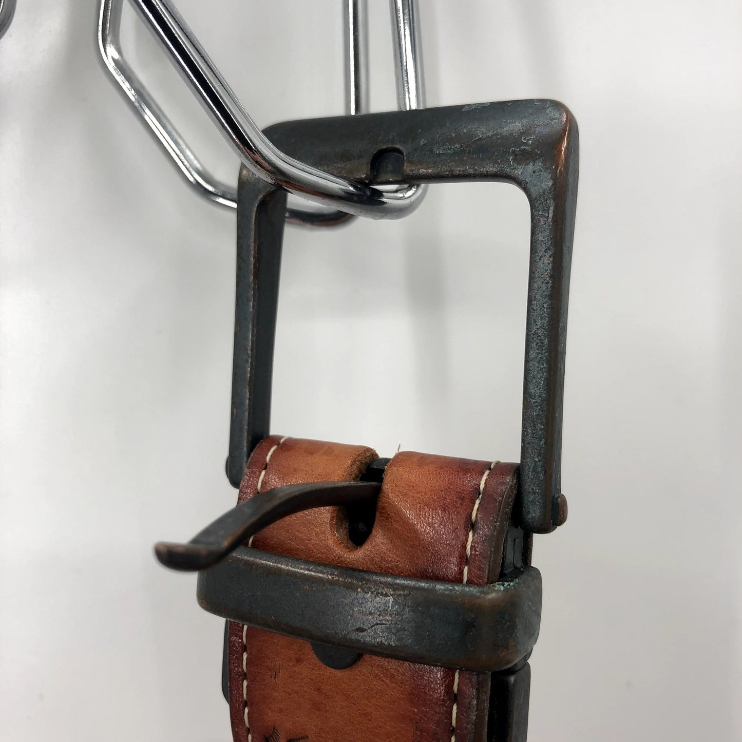 Double S Belt Collection SS Woven Brown Leather Belt 50/125 Big Tall