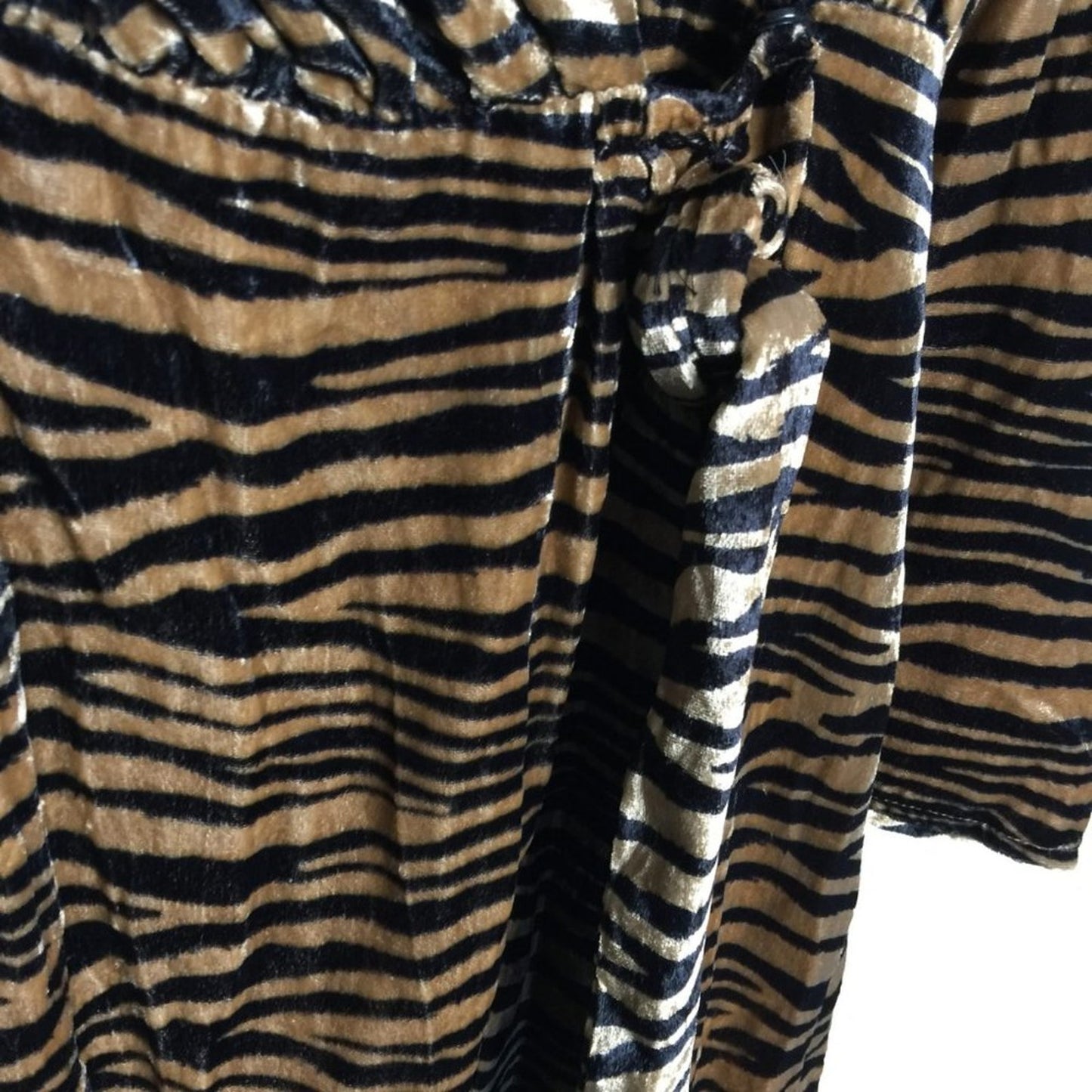 Wayf Arlene Midi Wrap Dress Long Sleeve Animal Print Black Brown Size XL NEW