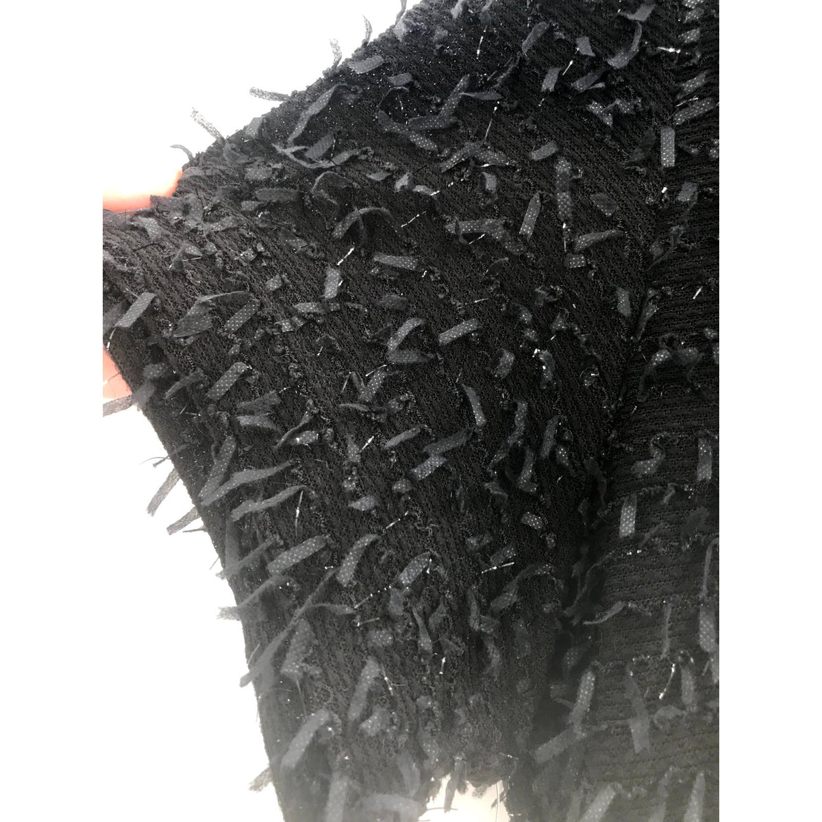Hana Lori Women's Fluffy Furry Fuzzy Top Short Sleeves Black White X-Large NWT