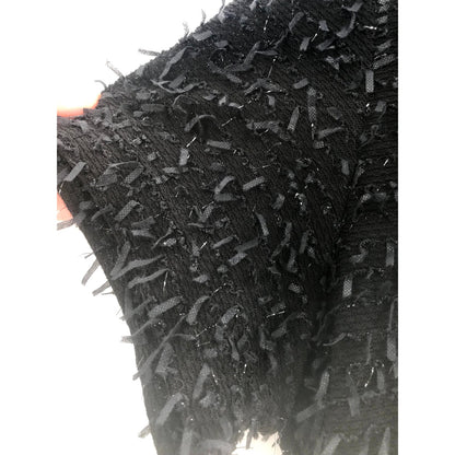 Hana Lori Women's Fluffy Furry Fuzzy Top Short Sleeves Black White X-Large NWT