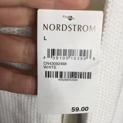 Caslon NWT V-Neck Cozy White Long Sleeve Sweater NEW womens large